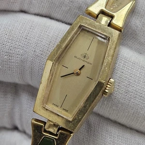 Vintage Swiss Bucherer Watch Women Gold Tone Mechanical Wind Up RUNS W Gems - Picture 1 of 9