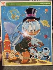 Vintage UNCLE SCROOGE Outer Space Disney Whitman Frame-Tray Puzzle Ducktales - Picture 1 of 2