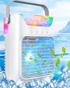 Portable Air Conditioners, 3 Wind Speeds & 7 LED Lights Evaporative Personal ... - Picture 1 of 8