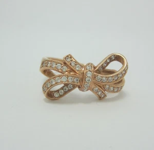 SCHÖNER DAMEN 14K ROSÉGOLD BAND SCHLEIFE CZ RING (GRÖSSE 8) 3,1G - Bild 1 von 7