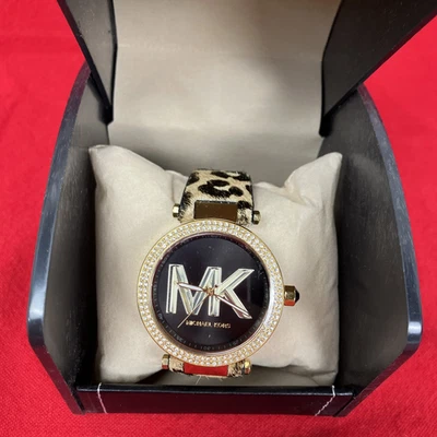 MICHAEL KORS женщин MK4723 'Parker' золотистый Pave икры волос гепард часы новый без ЯРЛЫКОВ - Изображение 1 из 4