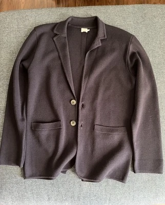 Navy Blue Sunspel Milano Merino Wool Blazer Coat Mens Small - Image 1 of 4