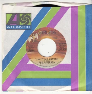 BAD COMPANY - CAN'T GET ENOUGH - ORIGINAL SWAN SONG RECORDS 45 WPS - GREAT SHAPE - Foto 1 di 2