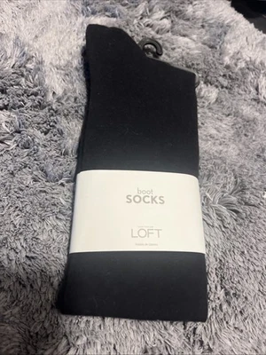 Ann Taylor LOFT Bota Calcetines Negros Talla Única NUEVO Mezcla Algodón Foto 1 de 2