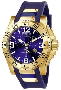 Invicta 6266 Reserve Excursion Chronograph Gold-Tone SS Blue Dial Men's Watch - Picture 1 of 3