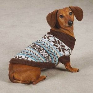 Dog Cat Apparel Clothes Unisex Zack & Zoey Sweater Chocolate/Brown