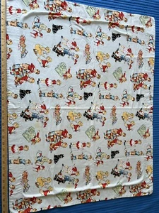 Manta de bebé de 36""x18"" hecha a mano alfombra de juego vintage estampado Dick and Jane - Imagen 1 de 7