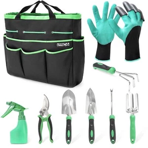 OUUTMEE Garden Tool Set with Bag and Gloves Heavy Duty Stainless Steel Garden... - Picture 1 of 7