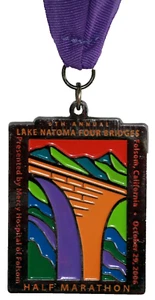 2006 Lake Natoma Four Bridges Halbmarathon Finisher Medaille * Folsom, ca 6. Jahr. - Bild 1 von 5
