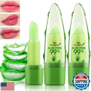 2 Pack Aloe Vera Lipstick, Long Lasting Lip Care Nutritious Plumper Lip Balm, - Picture 1 of 5