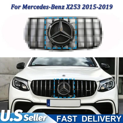 Fit For 2015-2019 Mercedes Benz X253 GLC300 GLC43 AMG  Black Front Grille Emblem Foto 1 de 4