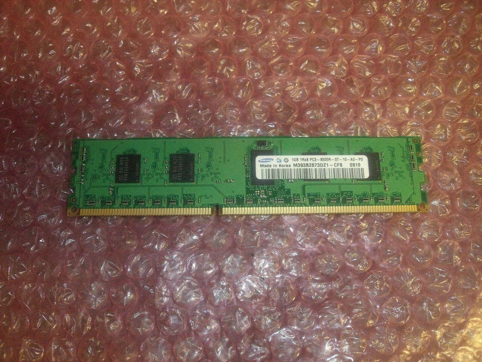 Samsung 1GB 1RX8 PC3-8500R 1066MHZ ECC Server Memory (M393B2873DZ1-CF8 USED) - Image 1 of 1