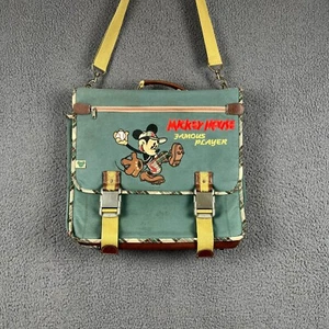 Vintage DISNEY Tasche Stachel Crossbody Leder Mickey Mouse bestickt grün - Bild 1 von 17