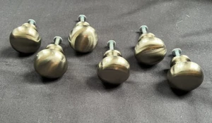 Lot Of 6 Cabinet Pulls Drawer Knobs 1” Round Polished Satin Chrome Finish - Picture 1 of 4