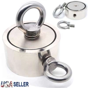 1300LBS Pull Force Fishing Magnet Kit Strong Neodymium Treasure Hunt Rare Earth - Picture 1 of 11