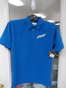 Hombre S Thor Racing MX Motocross Azul Manga Corta Polo - Imagen 1 de 3