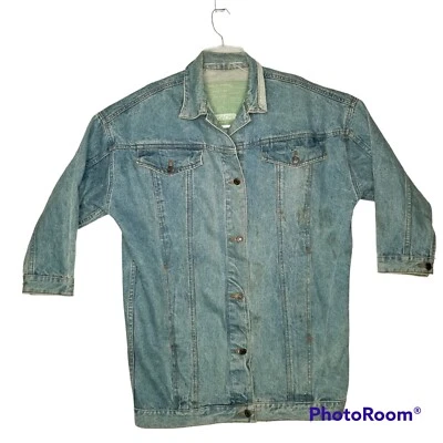 Chaqueta De Colección Años 80 Jordache Denim Trucker Tareas Gran Tamaño Manga 3/4 Etiqueta Verde Mediana Foto 1 de 4