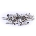 50 Silver 46mm Double Prong Alligator Clips Teeth Bows Slides DIY Crafts