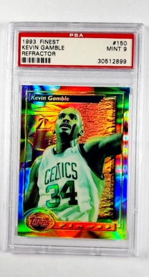 1993-94 Topps Finest Refractor #150 Kevin Gamble PSA 9 как новая *только на 3 выше* - Изображение 1 из 3