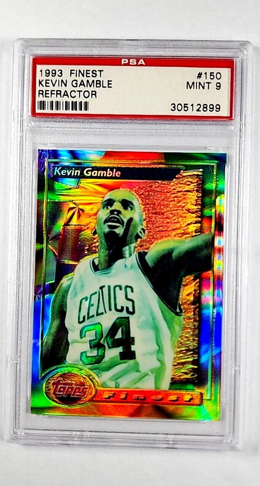 1993-94 Topps Finest Refractor #150 Kevin Gamble PSA 9 como nuevo *solo 3 superiores* Foto 1 de 3