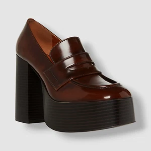 Madden Girl Women's Brown Cherilyn Platform Tailored Loafer Pumps Shoe Size 9.5 - Picture 1 of 5