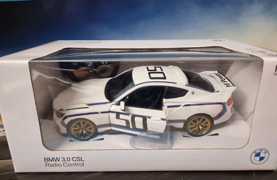 NEW BMW MINIATURE 3.0 CSL 50TH ANNIVERSARY R/C CAR MODEL SCALE 1:14 80445B308D7 - Image 1 of 4