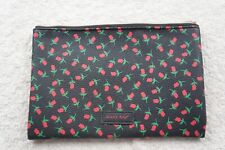 Mary Kay Black Faux Leather Rose Pattern Zip Pouch R125
