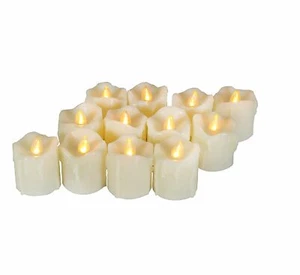 Velas votivas de batería LED sin llama de 12 piezas con baterías temporizador incluidas - Imagen 1 de 6