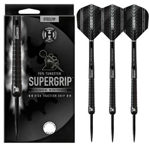 Harrows Supergrip Black Edition - Steel Tip Darts - 90% Tungsten - 30g - Picture 1 of 5