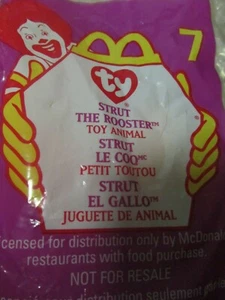 McDonald's TY 1999 ~ Strut The Rooster #7 ~ Teenie Beanie Babies - Imagen 1 de 3
