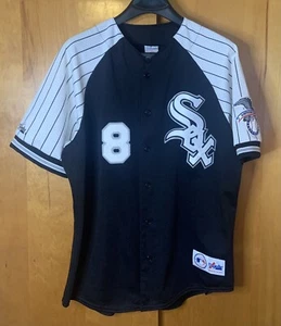 Vintage 1990s Majestic MLB Chicago White Sox 8 Albert Belle L Home Jersey - Picture 1 of 13
