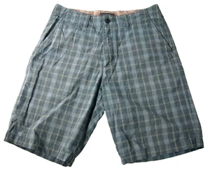 Quiksilver Mens Shorts 32 Chino Grey Plaid 10.5" Inseam 100% Cotton - Picture 1 of 5