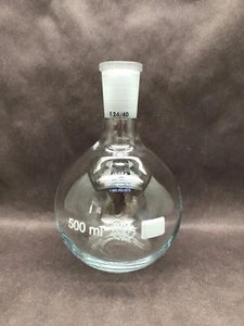 New QUARK Glass 500mL 24/40 Distillation Flask With Flat Bottom QF-4-6 - Picture 1 of 4