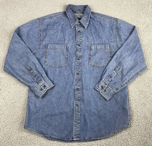 Structure Denim Shirt Mens Size Medium Long Sleeve Button Up Vintage 90s - Picture 1 of 7