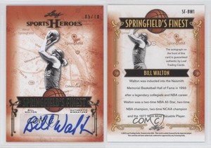 2013 Leaf Sports Heroes Springfield's Finest Gold /10 Bill Walton Auto HOF
