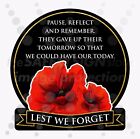 Lest We Forget Window Sticker Decal Poppy Remembrance Day Remember Them Car Van