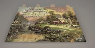 Thomas Kinkade Sunset at Riverbend Farm tapiz de granero rojo salmo 139:14 Foto 1 de 4