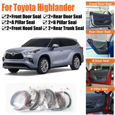 Kit de reducción de ruido de corrientes de goma para puertas para Toyota Highlander Foto 1 de 4
