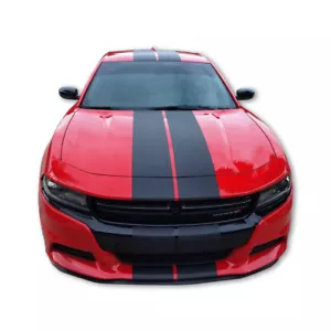 DUAL 10" VINYL RALLY STRIPES RACING STRIPE + BONUS INSTALL KIT For DODGE CHARGER - Foto 1 di 7