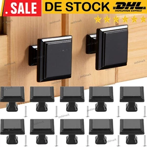 10x Möbelknopf eckig Schubladenknopf Schrankknopf schwarz matt Möbelknauf Knopf - Bild 1 von 16