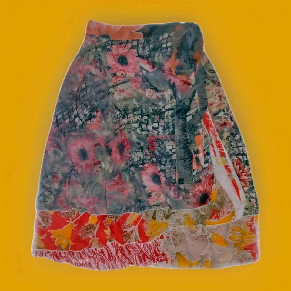 Falda Floral Boho Hippie Festival Cottagecore Multinivel Envolvente Talla Única Foto 1 de 1