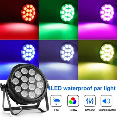 14 x15W Waterproof LED Par Light RGBW DMX for Outdoor Stage Lighting DJ Bar Club - Image 1 of 4