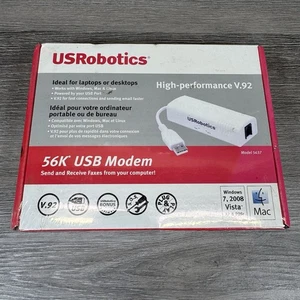 US Robotics 56K USB V.92 Modem USR5637 z CD, instrukcja, kabel, NOWY W PUDEŁKU - Zdjęcie 1 z 3