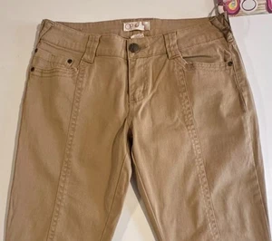 OP Juniors Pants Low Rise Straight Leg Tan Size 9 Casual Work Office School - Picture 1 of 10