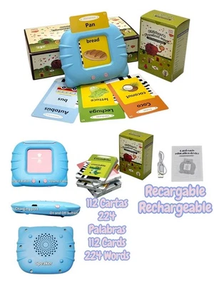 Spanish & English Talking Flash Cards for toddlers with sound, Educational Toy - Image 1 of 4