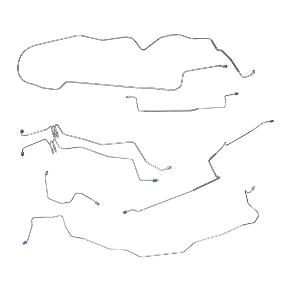 Kit completo de línea de freno tubos de disco eléctrico Oldsmobile Cutlass 1984-88 acero original 7 piezas Foto 1 de 4