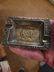 Antik Alt Original Silber Pl Figur Viktorianisch Königshaus Aschenbecher Schale - Bild 1 von 7