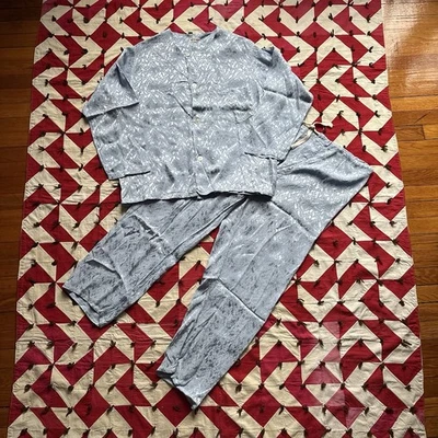 Vintage 1940s Marshall Field And Co Pajama Set Mens Blue As Is Satin? - Image 1 of 4