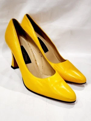 Sesto Meucci Ole CUERO AMARILLO Tacón Bomba Plataforma España Vintage Mujer 8 M Usado Foto 1 de 4