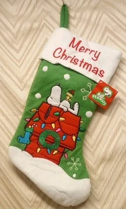 Calza di Natale Peanuts Snoopy e Woodstock, Buon Natale, nuova con etichette - Foto 1 di 4